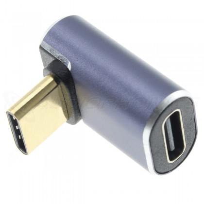 Angled USB4 Adapter Male USB-C to Female USB-C 40Gbps