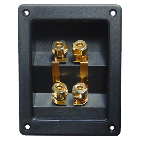 ATOHM WT-96123-G Isolated Built-in Terminal Block for Bi-Wiring Speakers Gold plated 123x96mm (Unit)
