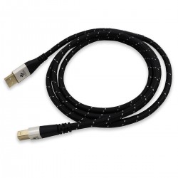 LUDIC ORPHEUS Câble USB-B Mâle vers USB-A Mâle Cuivre OCC Blindé Plaqué Or 1m