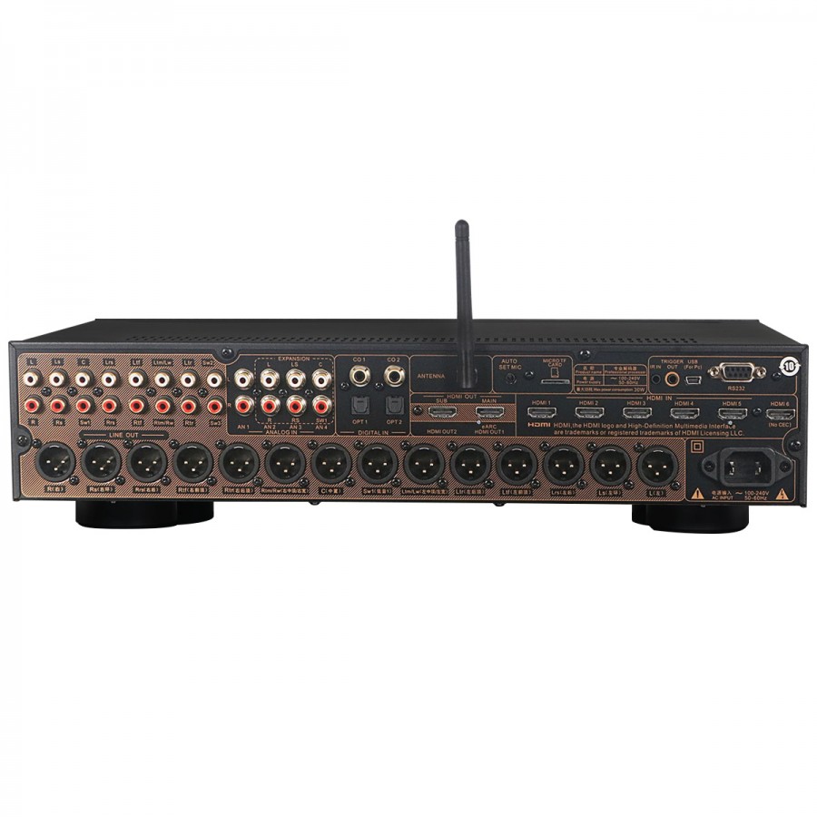 Audiophonics TONEWINNER AT 300 EXT 5.1 AV Processor Home Theater Preamplifier Dolby Atmos 16 Channels 9.3.4 7.3.6