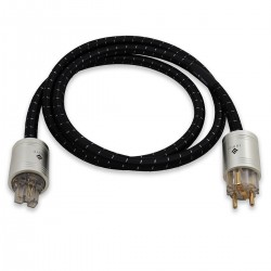 LUDIC ORPHEUS Power Cable Schuko Type E/F to IEC C15 24k Gold Plated OCC 6N Copper Shielded 1.5m