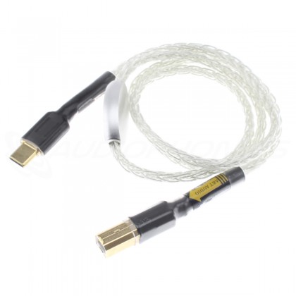 ATAUDIO SILVER Male USB-A to Male USB-B Cable Pure OCC Silver 0.75m