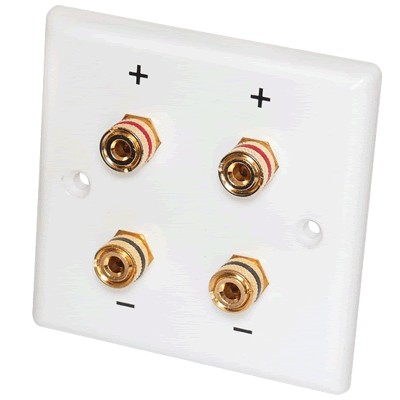 DYNAVOX Plastic Wall Plate Double Speaker Terminals