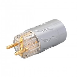 VIBORG VE512G Schuko Type E/F Power Connector Silver / Gold Plated Pure Copper Ø20mm