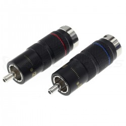 EIZZ EZ-201 RCA Connectors Silver Plated Tellurium Copper Ø8mm Black (Pair)