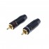 RCA Plug gold plated Ø8mm (Pair) Black