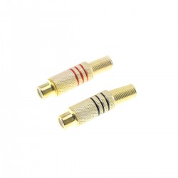 Female RCA Connectors Gold Plated Ø6mm (Pair)