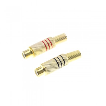 Female RCA Connectors Gold Plated Ø6mm (Pair)