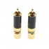 Connecteurs RCA Carbone Plaqué Or Ø6mm (La paire)