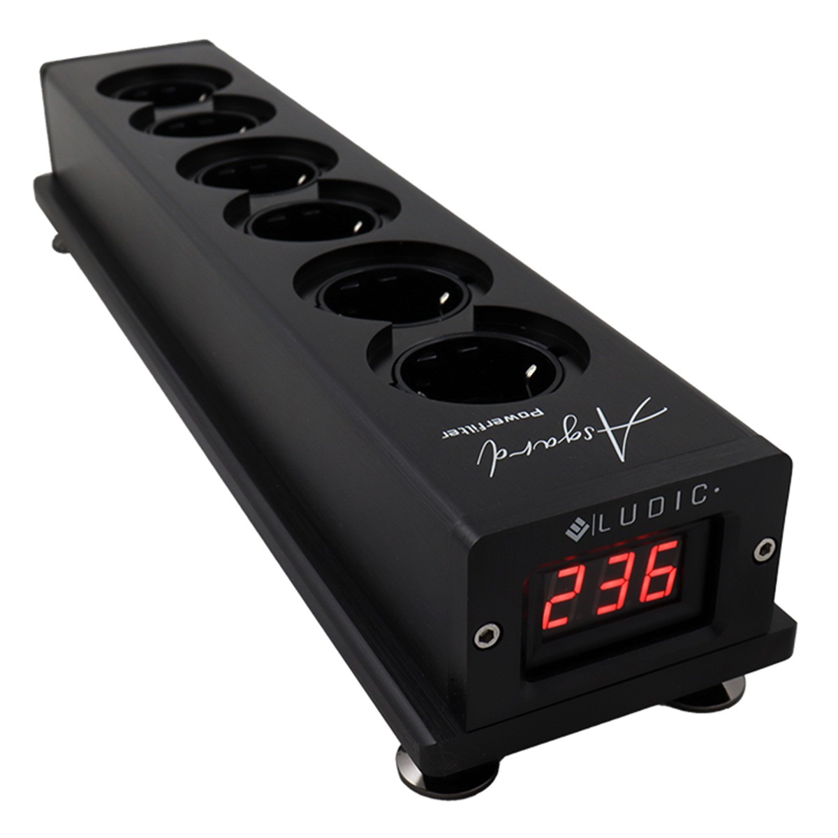 [GRADE A] LUDIC ASGARD Distributeur Secteur 6 Prises Schuko Noir