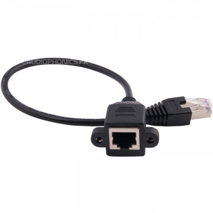 Passe cloison Ethernet RJ45 (Panel Mount) 33cm