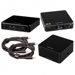 Pack Topping A50s Headphone Amplifier + D50s DAC + P50 Power Supply + TCR2 RCA Cable 25cm Black