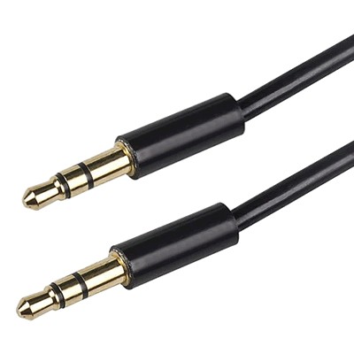 Twisted Cable Jack 3.5mm Male - Jack 3.5mm Male Black 0.9m