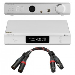 Pack Topping A90 Discrete Headphone Amplifier + D90SE DAC + TCX1 XLR Cables 25cm Black