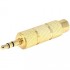 Stereo adaptator Jack male 3.5mm to Jack 6.35mm female Gold Plated