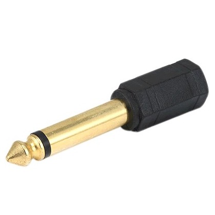 Adaptateur Jack 6,35 mâle mono vers Jack 3,5 fem Mono plaqué Or