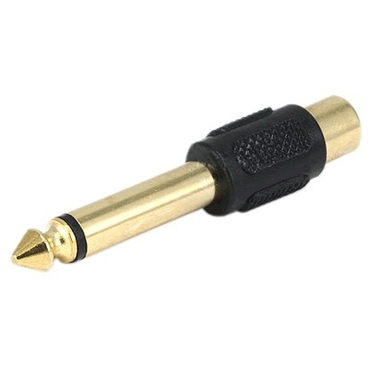 Adaptateur Jack 6,35 mâle mono vers RCA femelle plaqué Or