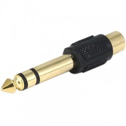 Adaptateur Jack 6,35mm mâle Stéréo vers RCA femelle plaqué Or