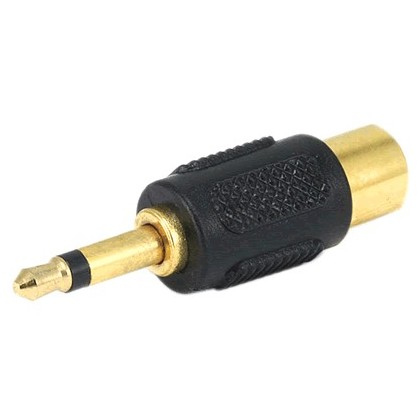 Adaptateur jack 3,5 mâle mono vers RCA femelle plaqué Or