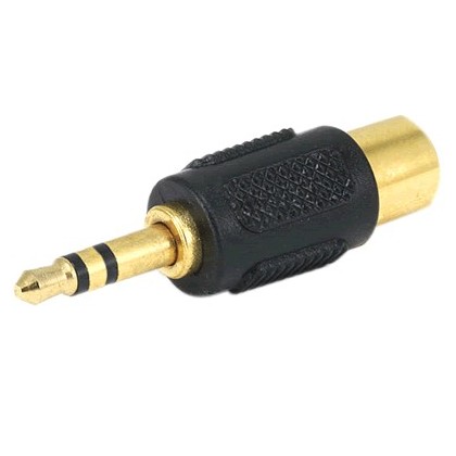 Adaptateur jack 3,5 mâle Stéréo vers RCA femelle plaqué Or