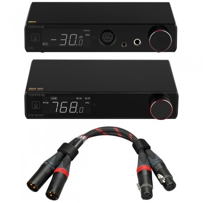 Pack Topping Amplificateur Casque L70 + DAC E70 + Câbles XLR TCX1 25cm Noir