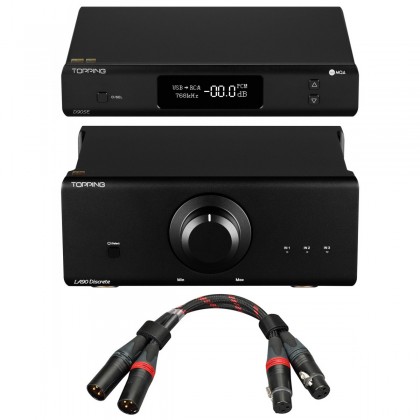 Pack Topping Amplificateur LA90D + DAC D90SE + Câbles XLR TCX1 25cm Noir