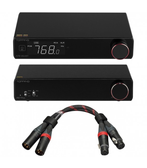Pack Topping PA7 PLUS Amplifier + E70 VELVET DAC + TCX1 XLR Cables