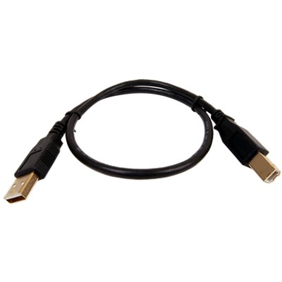 USB Male-Male Cable / USB-B Male 2.0 Connectors Gold-Plated 0.45m Black