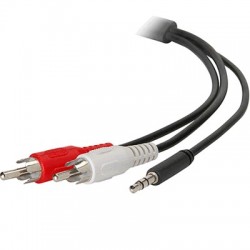 Câble de Modulation Mini JACK 3.5mm - 2 RCA Stéréo Mâle 1.5m
