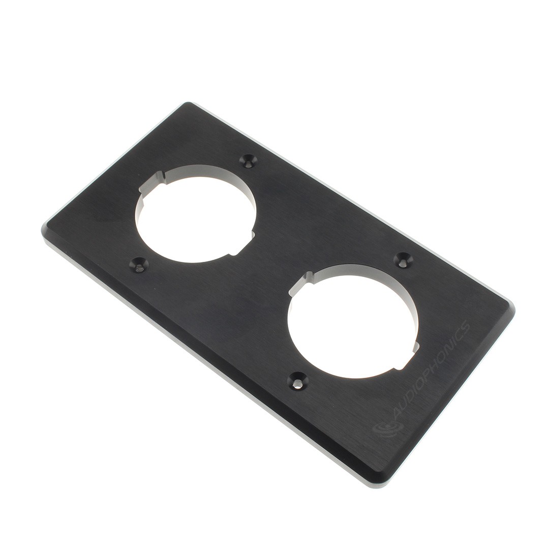 Aluminium wall plate Schuko Double socket for FURUTECH FI-E30 Black