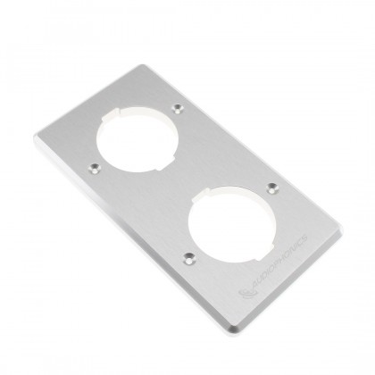 Aluminium wall plate Schuko Double socket for FURUTECH FI-E30 Silver