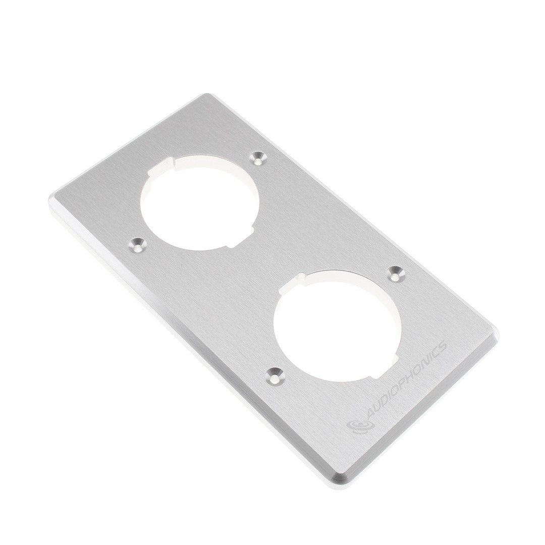 Aluminium wall plate Schuko Double socket for FURUTECH FI-E30 Silver