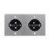 Aluminium wall plate Schuko Double socket for FURUTECH FI-E30 Silver