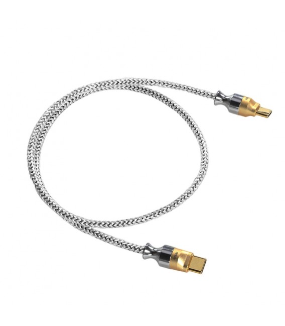 Linsoul DDHiFi TC07S USB-C naar USB-C OTG HiFi audiofiele kabel, dubbele bidirectionele OTG-stekkers, de nieuwste Nyx puur zilver afgeschermde datakabel audio converterkabel voor audiofielen muzikant