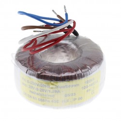 Toroidal Transformer 100VA 28-0-28V 1.79A