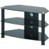 J003BB HIFI Stand TV Stand Glass and Aluminum Black 0.76m