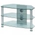 J003SC HIFI Stand TV Stand Glass and Aluminum Silver 0.76m