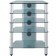 J005SC Meuble HIFI Support TV Verre et Aluminium Silver 0.61m