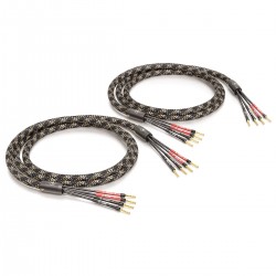 VIABLUE SC-4 BI-AMPING Câbles pour Enceintes Bi-Amplification Cuivre OFC plaqué Argent Ø12.5mm 3m (La paire)