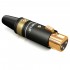 VIABLUE T6S Gold Plated 24k 3 Way Female XLR Connector Ø12mm Black (Unit)