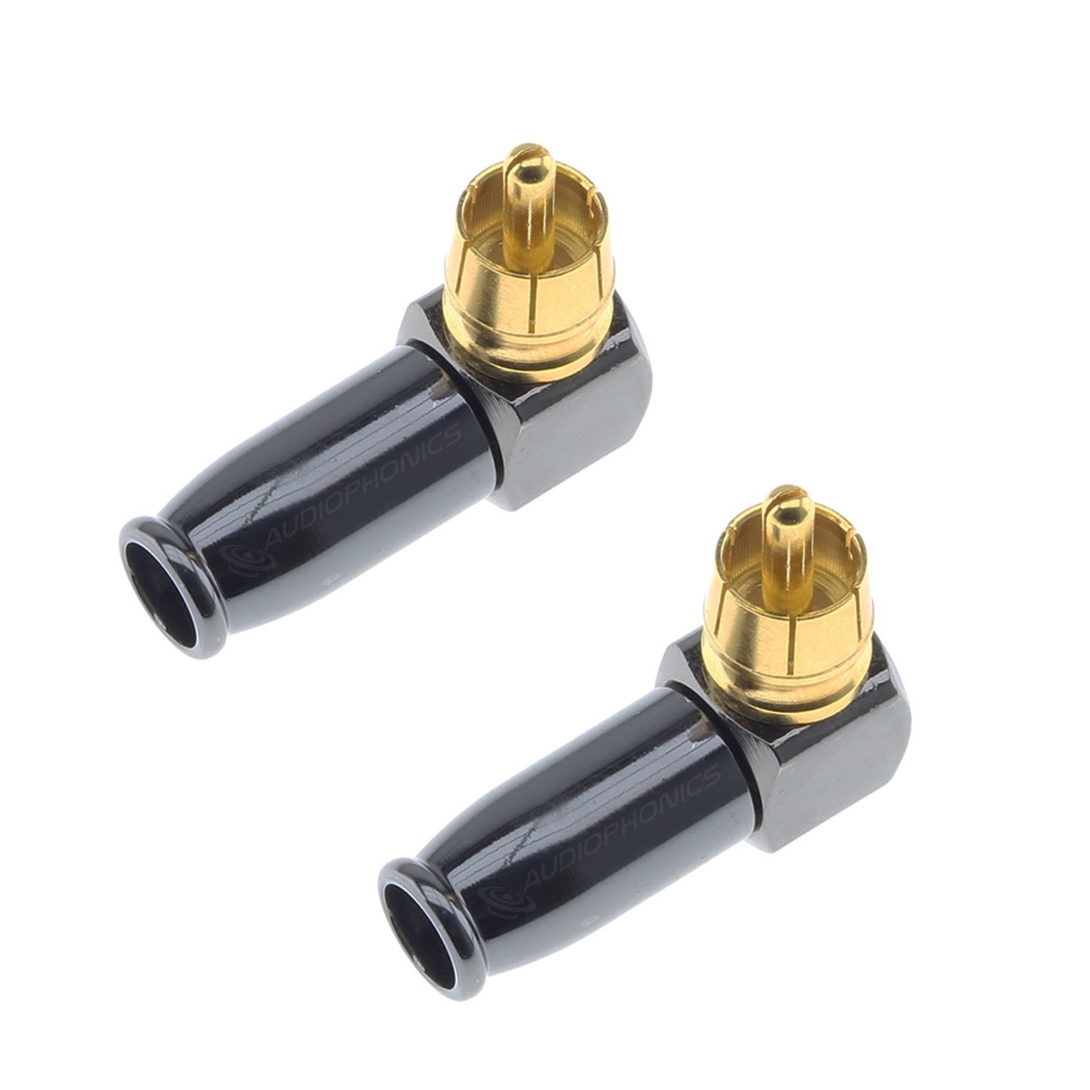 RCA Connector 90° Angled Gold Plated Ø6.2mm (Pair)