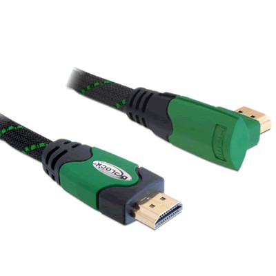 DELOCK Câble HDMI 1.4 High speed Ethernet Coudé 90° droite 2.0m