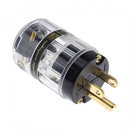 RAMM AUDIO NEMA-01 US Power Connector NEMA 5-15 24K 3µ Gold Plated Ø16mm Transparent