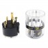 RAMM AUDIO NEMA-01 Power Connector US Type B 24k 3µ Gold Plated Transparent Ø16mm