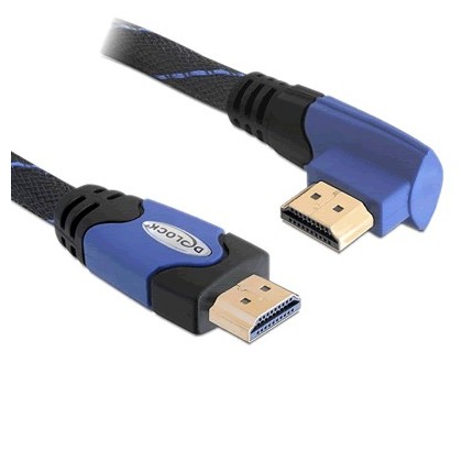 DELOCK Câble HDMI 1.4 High speed Ethernet Coudé 90° gauche 2.0m