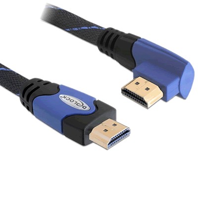 DELOCK Câble HDMI 1.4 High Speed Ethernet Coudé 90° Gauche 2m