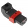 IEC LOCK U/D Lockable IEC C13 Connector Angled 250V 15A Ø8mm