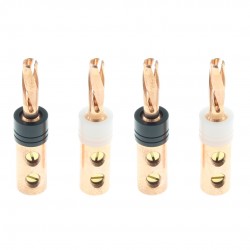 ELECAUDIO BA-40 Fiches Bananes Cuivre Tellurium Ø4mm (Set x4)