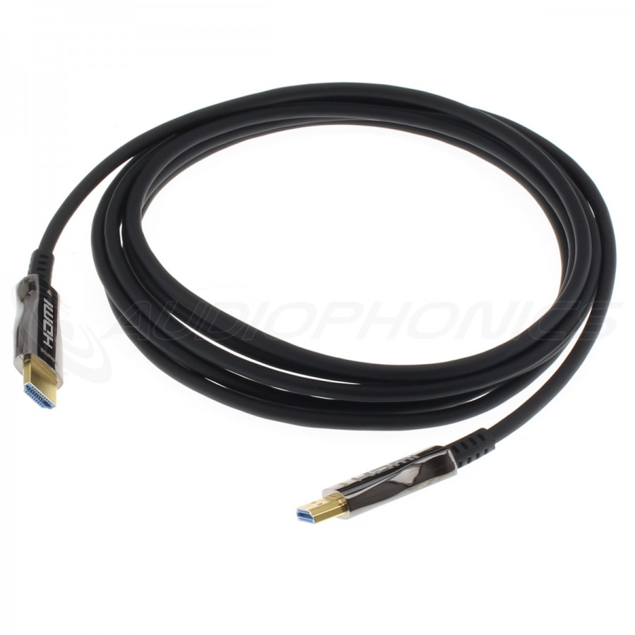 Audiophonics - Câble HDMI 2.0 Optique 4K 60Hz 18Gbps UHD HDR 10 DHCP 2.2  EDID CEC ARC 3D 5m