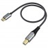 FIIO LD TC1 Câble USB-C Mâle vers USB-B Mâle Cuivre Monocristallin Connecteurs Plaqués Or Blindé 0.5m Noir
